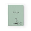 Sailboat Personalized Ruled Journal — 'Déora' Mint Hardcover Travel Notebook