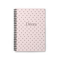 Pink Polka Dot Personalized Spiral Notebook — 'Déora' Ruled Journal