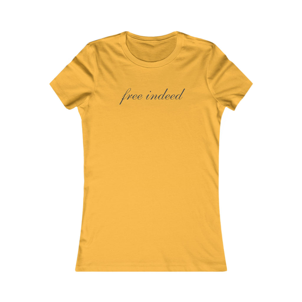 Women's Tee - "Free Indeed" Script Top