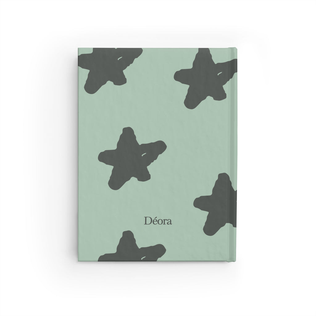 Mint Star Pattern Journal — Personalized 'Déora' Ruled Notebook for Notes & Gifts