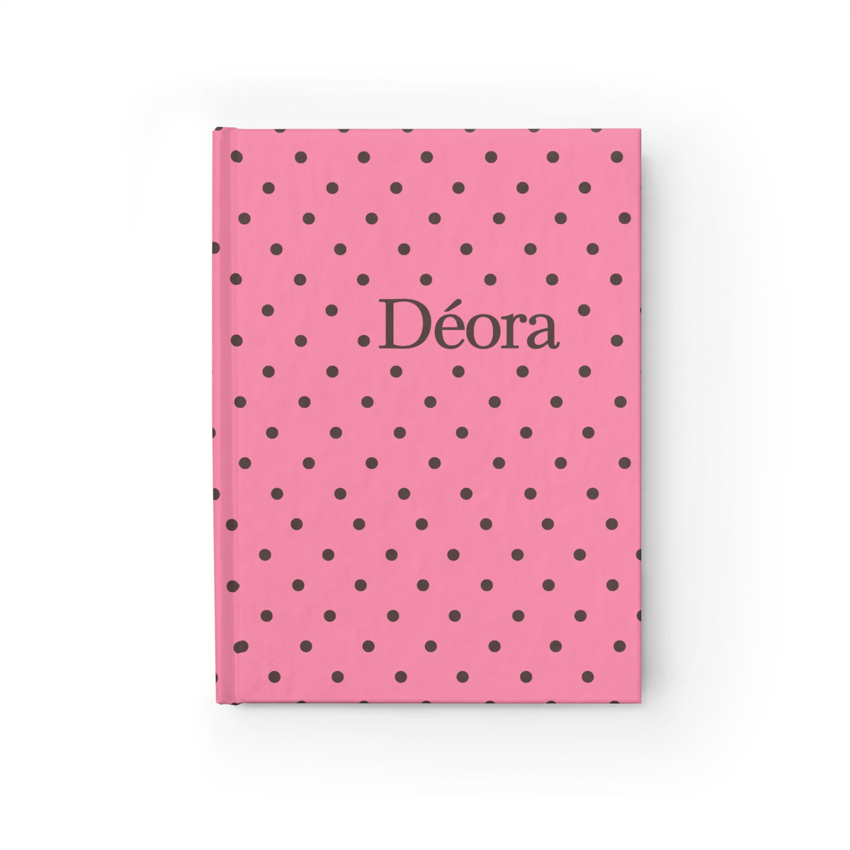 Pink Polka Dot Personalized Journal — 'Déora' Ruled Notebook