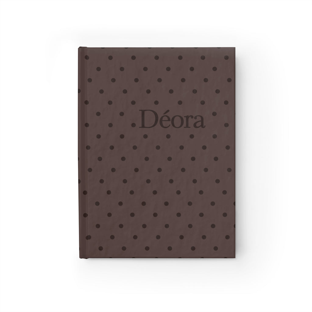 Déora Polka Dot Ruled Journal — Brown Hardcover Lined Notebook