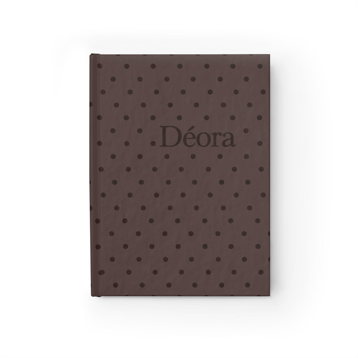 Déora Polka Dot Ruled Journal — Brown Hardcover Lined Notebook