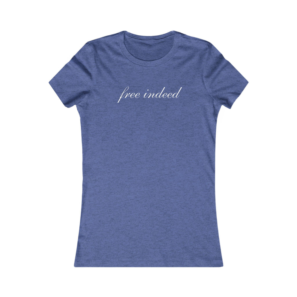 Free Indeed Women's Tee – Inspirational Script Graphic Shirt