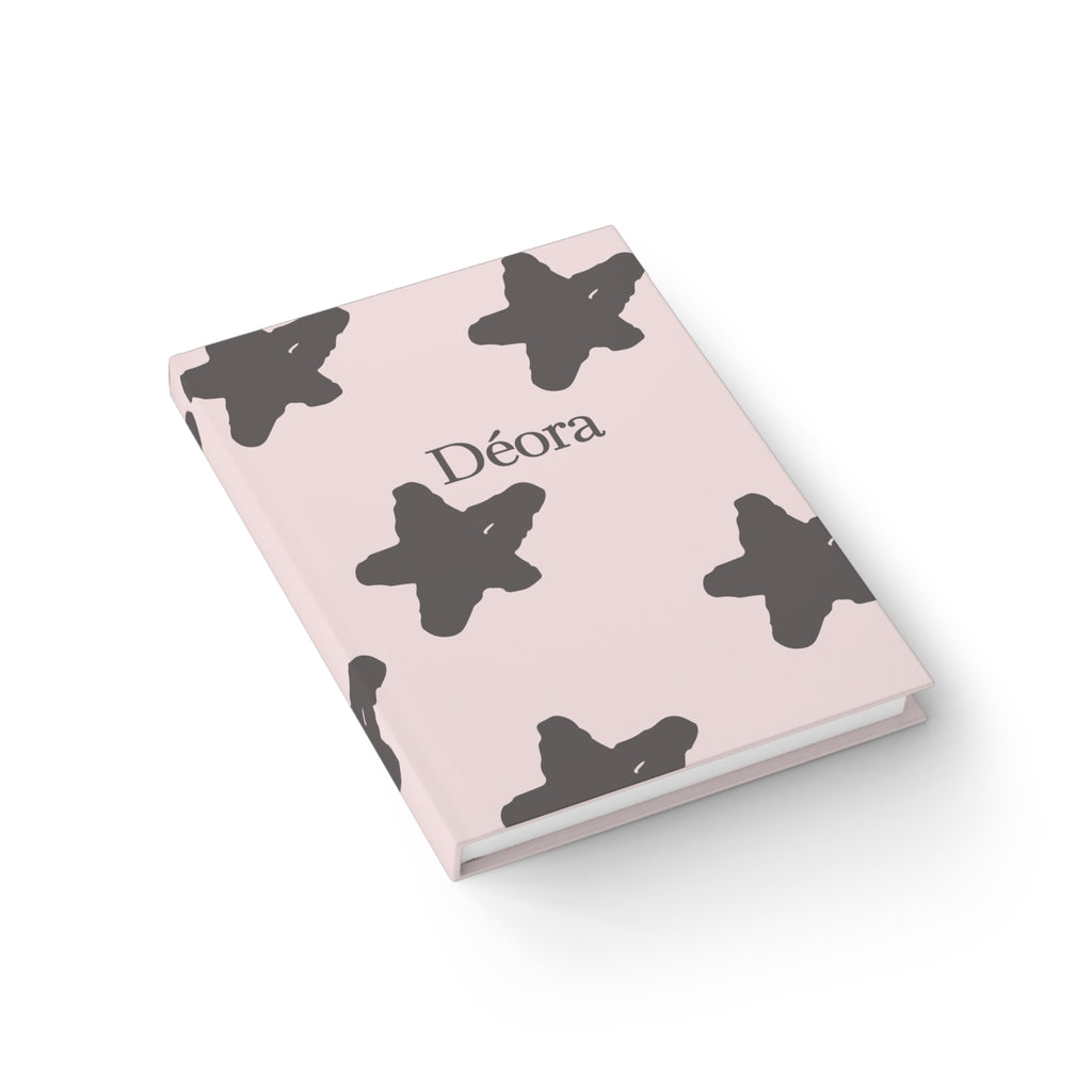 Pink Star Pattern Personalized Journal — Ruled Lined Notebook