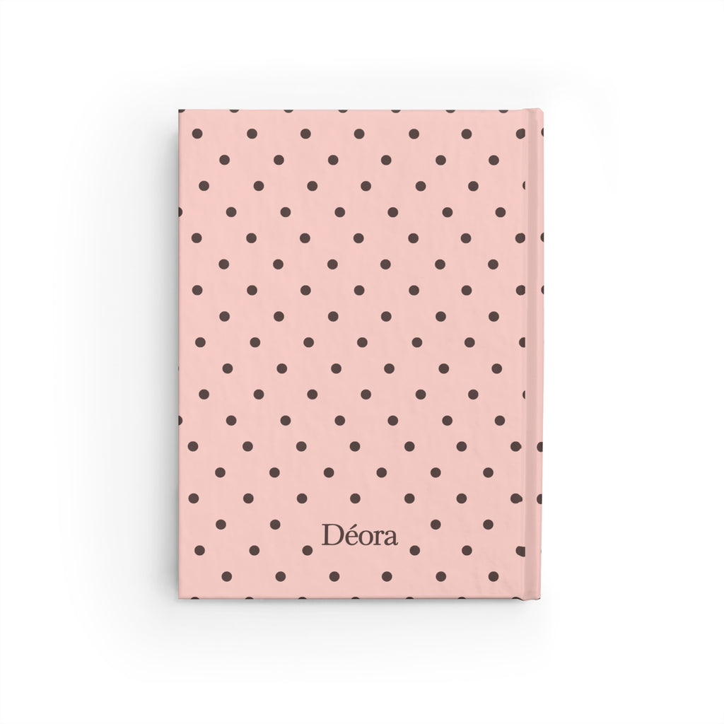 Personalized Pink Polka Dot Journal — 'Déora' Ruled Notebook
