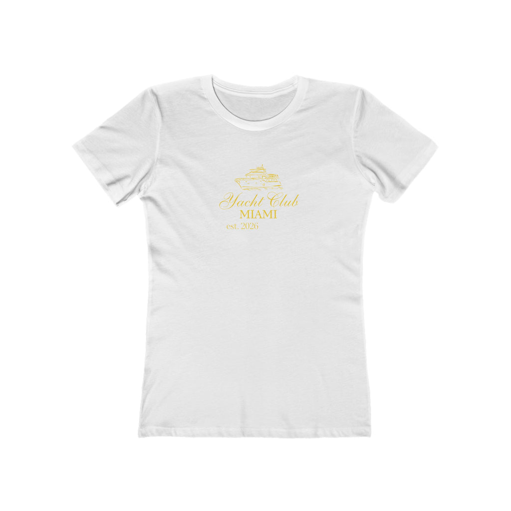 The Boyfriend Tee for Women — 'Miami Yacht Club' Vintage Logo Tee