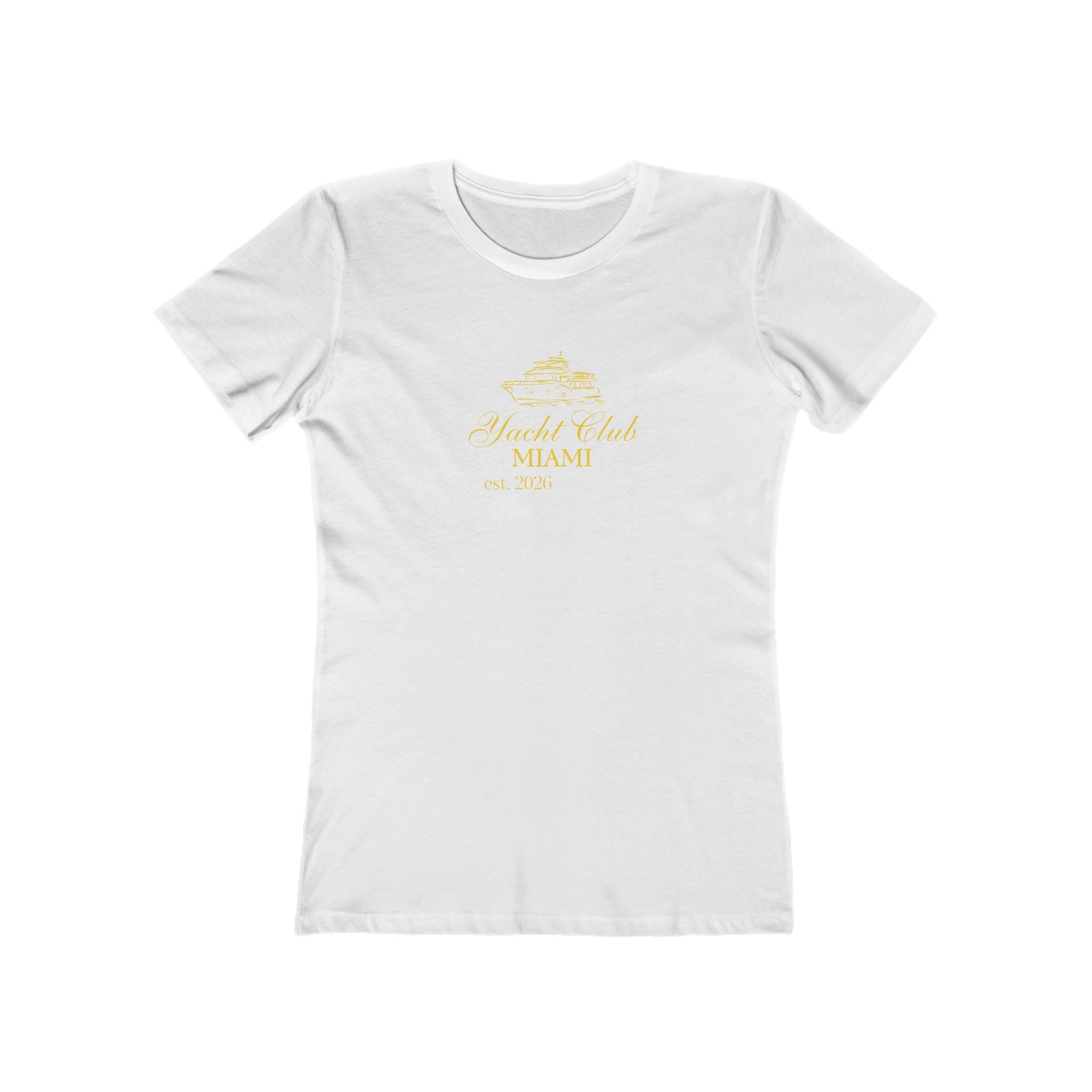 The Boyfriend Tee for Women — 'Miami Yacht Club' Vintage Logo Tee
