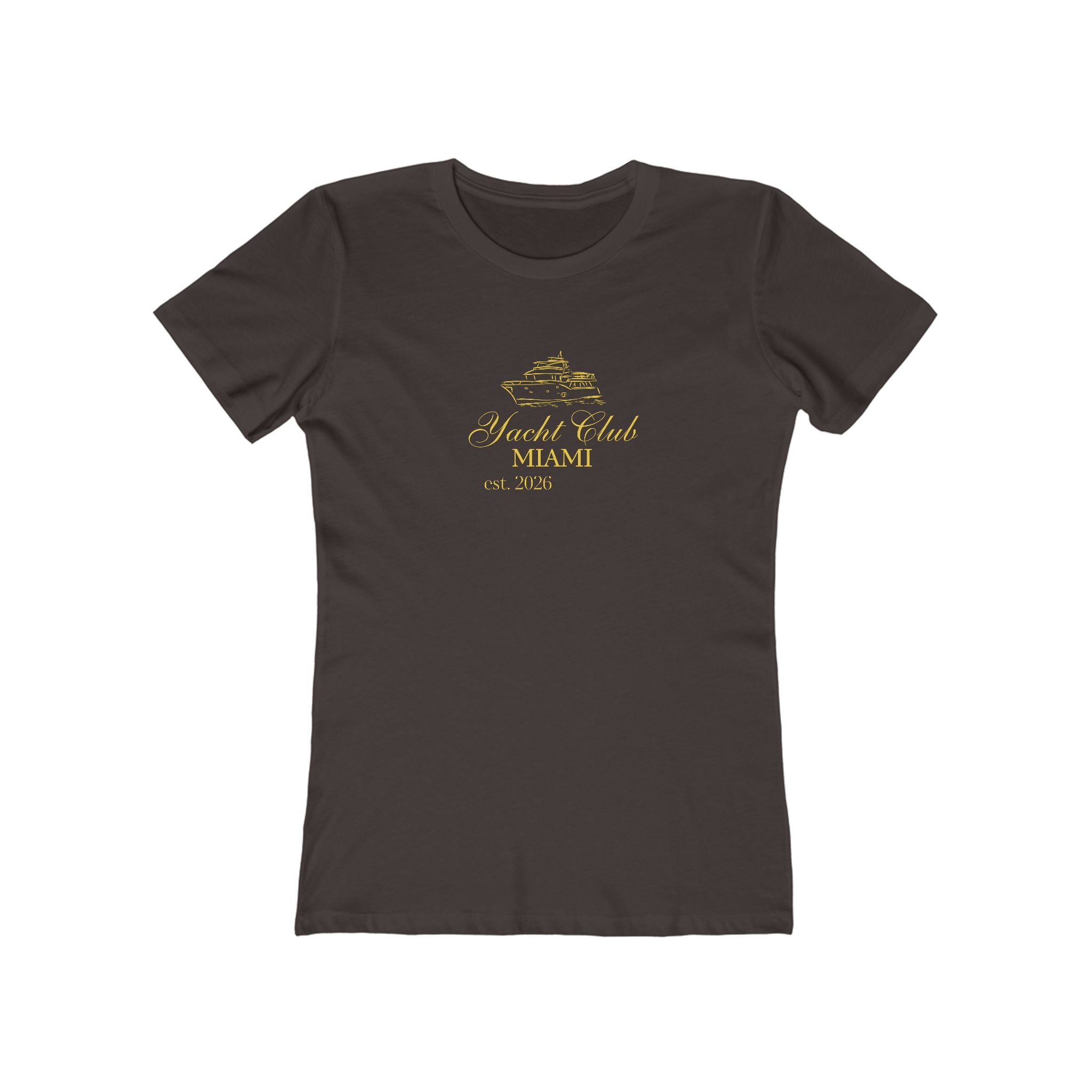 The Boyfriend Tee for Women — 'Miami Yacht Club' Vintage Logo Tee