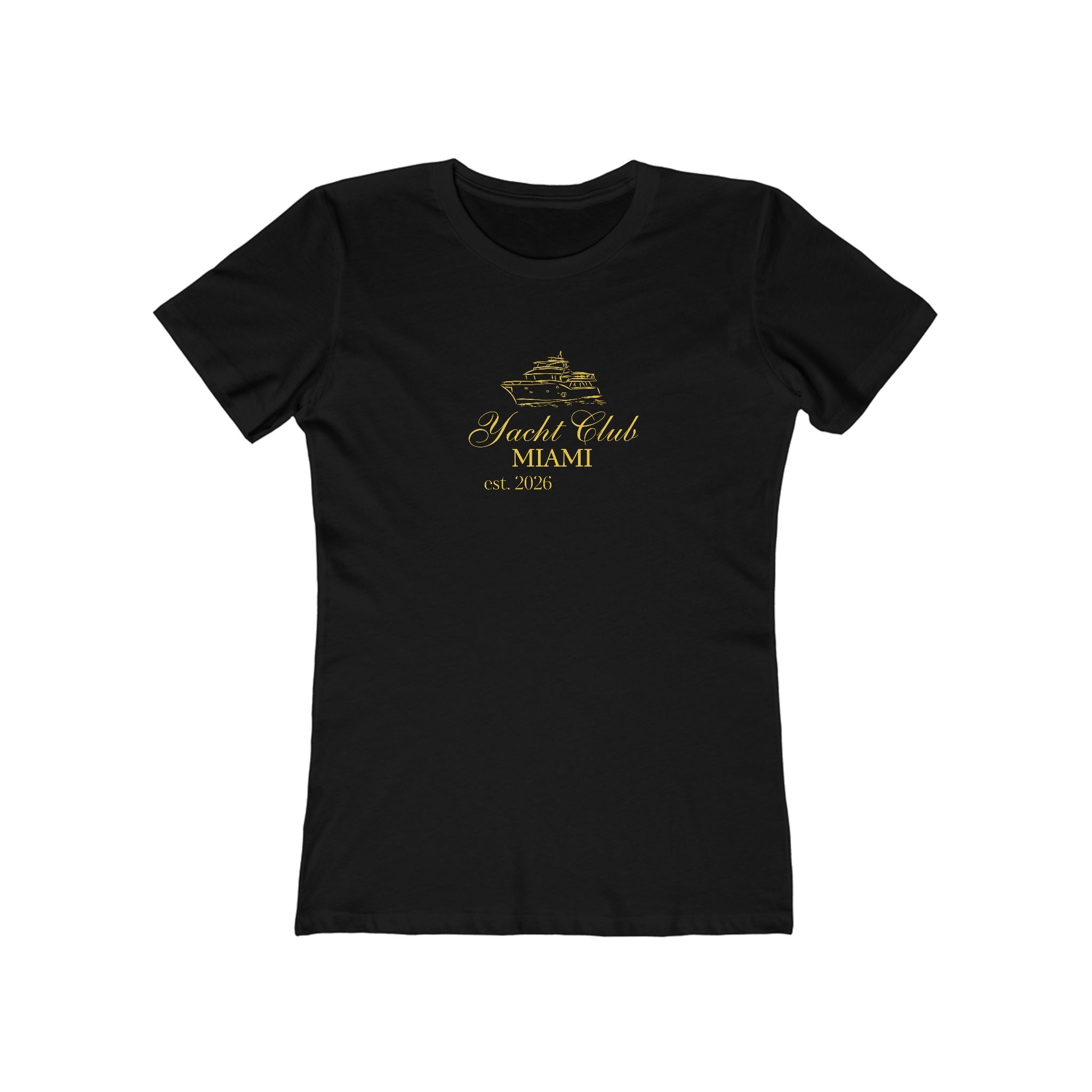 The Boyfriend Tee for Women — 'Miami Yacht Club' Vintage Logo Tee