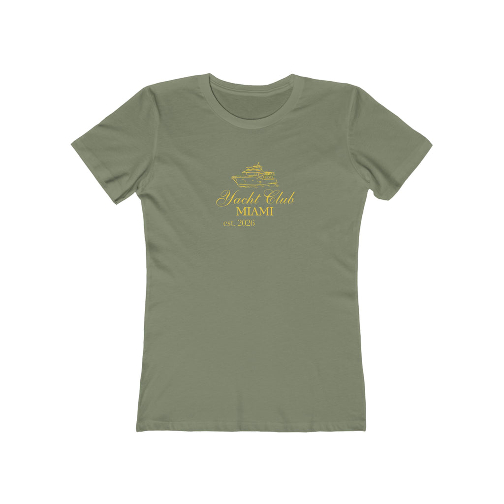 The Boyfriend Tee for Women — 'Miami Yacht Club' Vintage Logo Tee