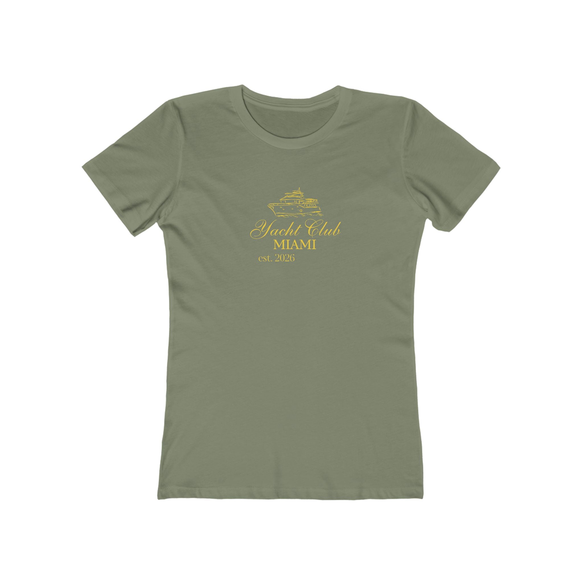 The Boyfriend Tee for Women — 'Miami Yacht Club' Vintage Logo Tee