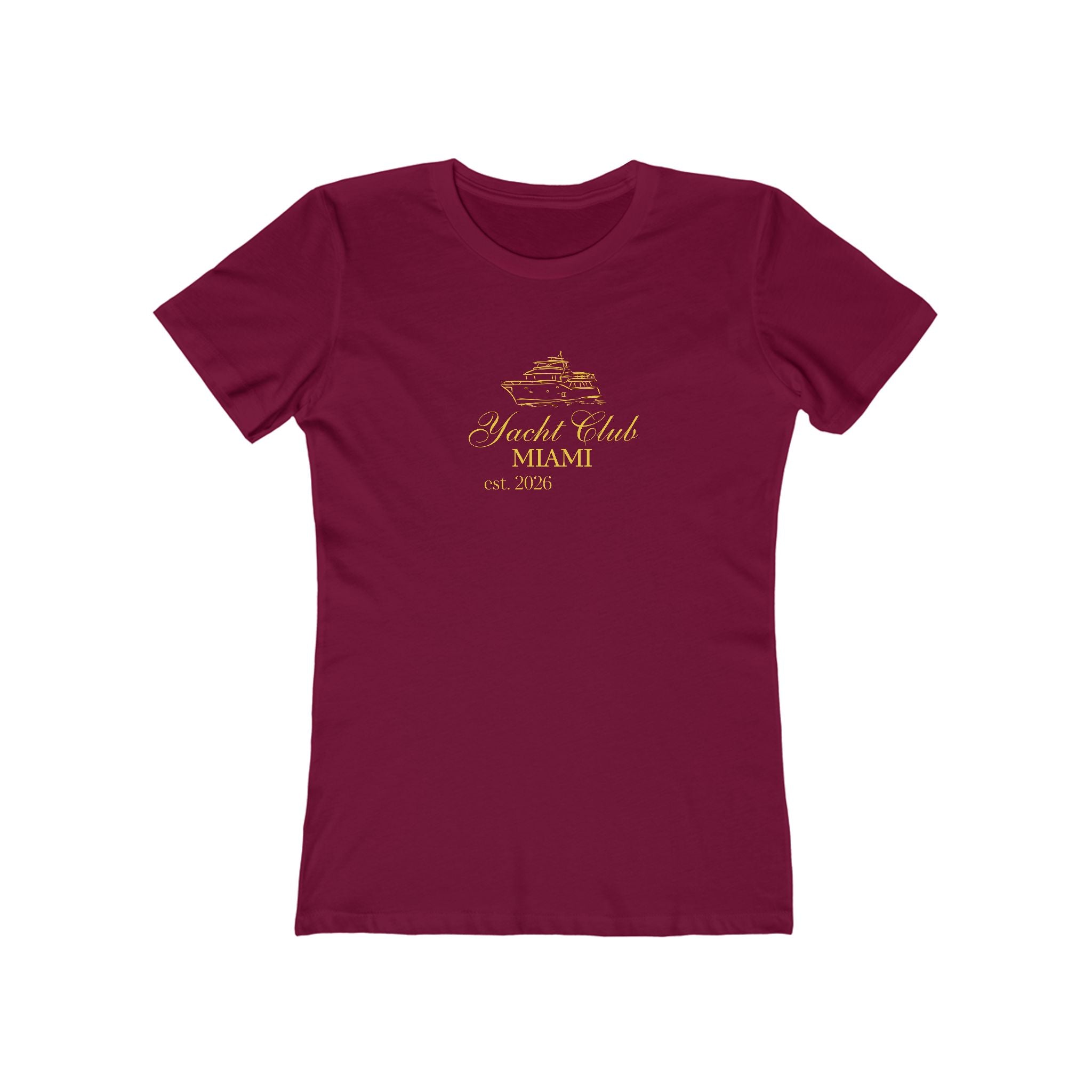 The Boyfriend Tee for Women — 'Miami Yacht Club' Vintage Logo Tee