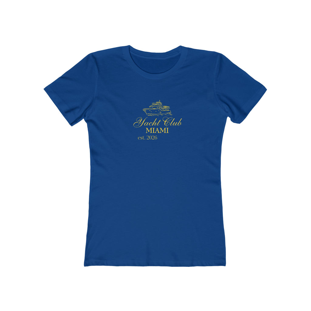 The Boyfriend Tee for Women — 'Miami Yacht Club' Vintage Logo Tee