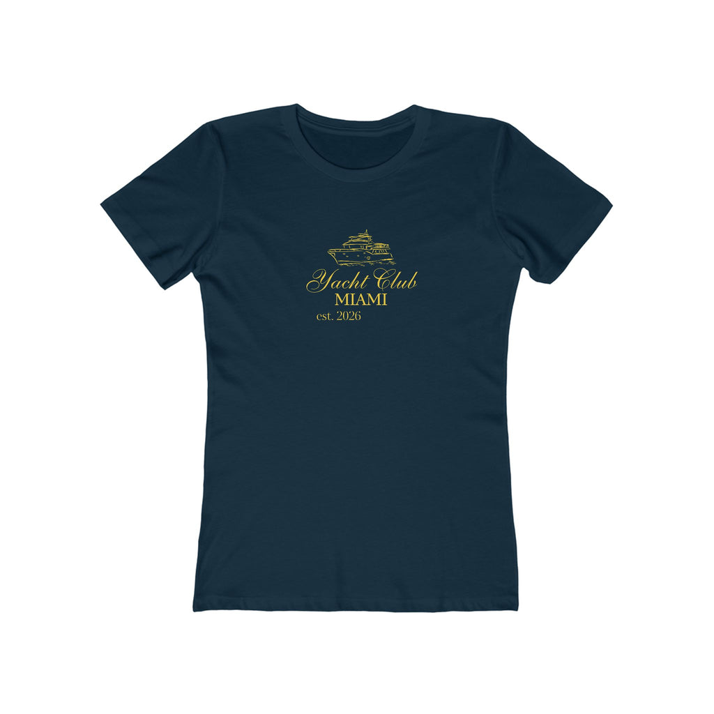 The Boyfriend Tee for Women — 'Miami Yacht Club' Vintage Logo Tee