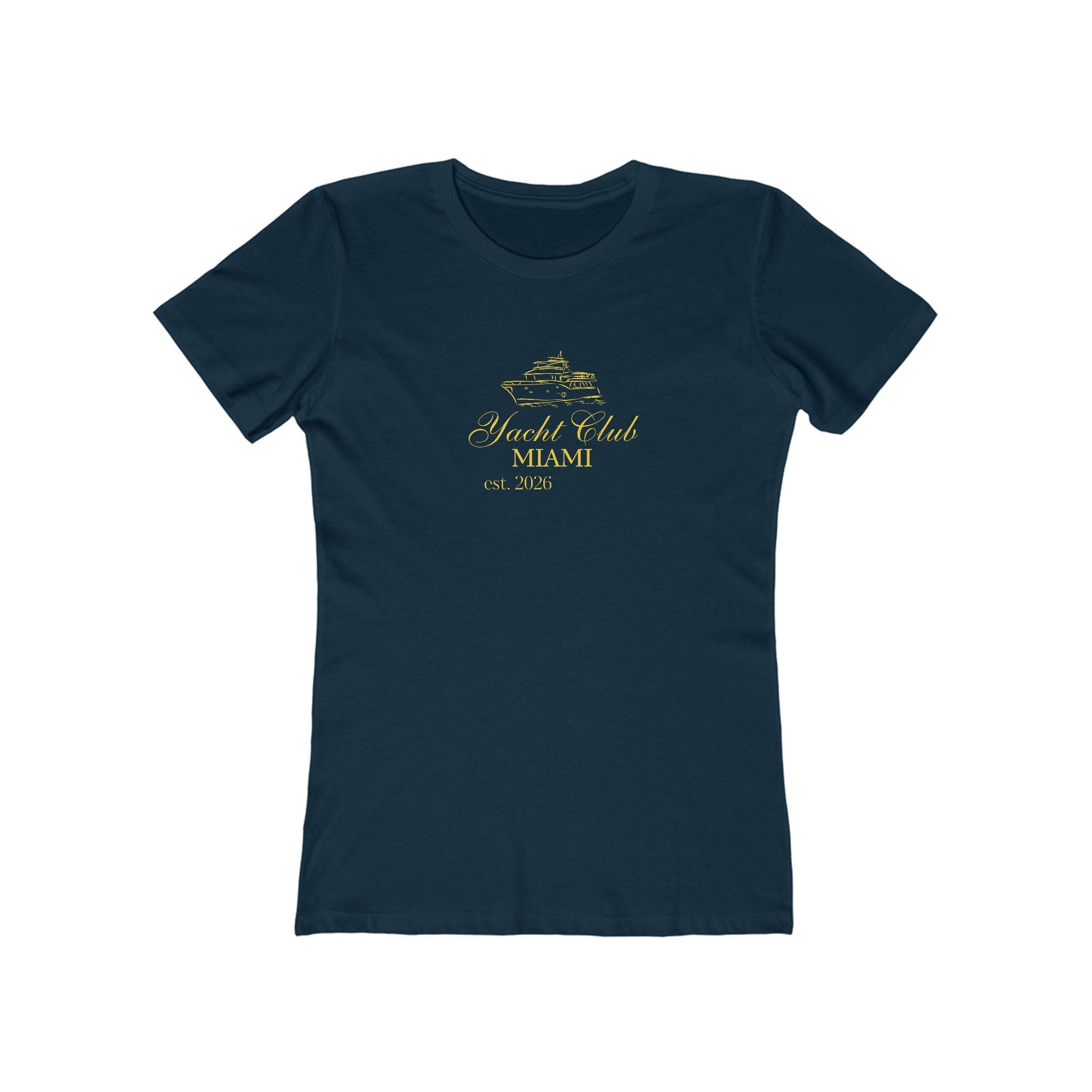 The Boyfriend Tee for Women — 'Miami Yacht Club' Vintage Logo Tee