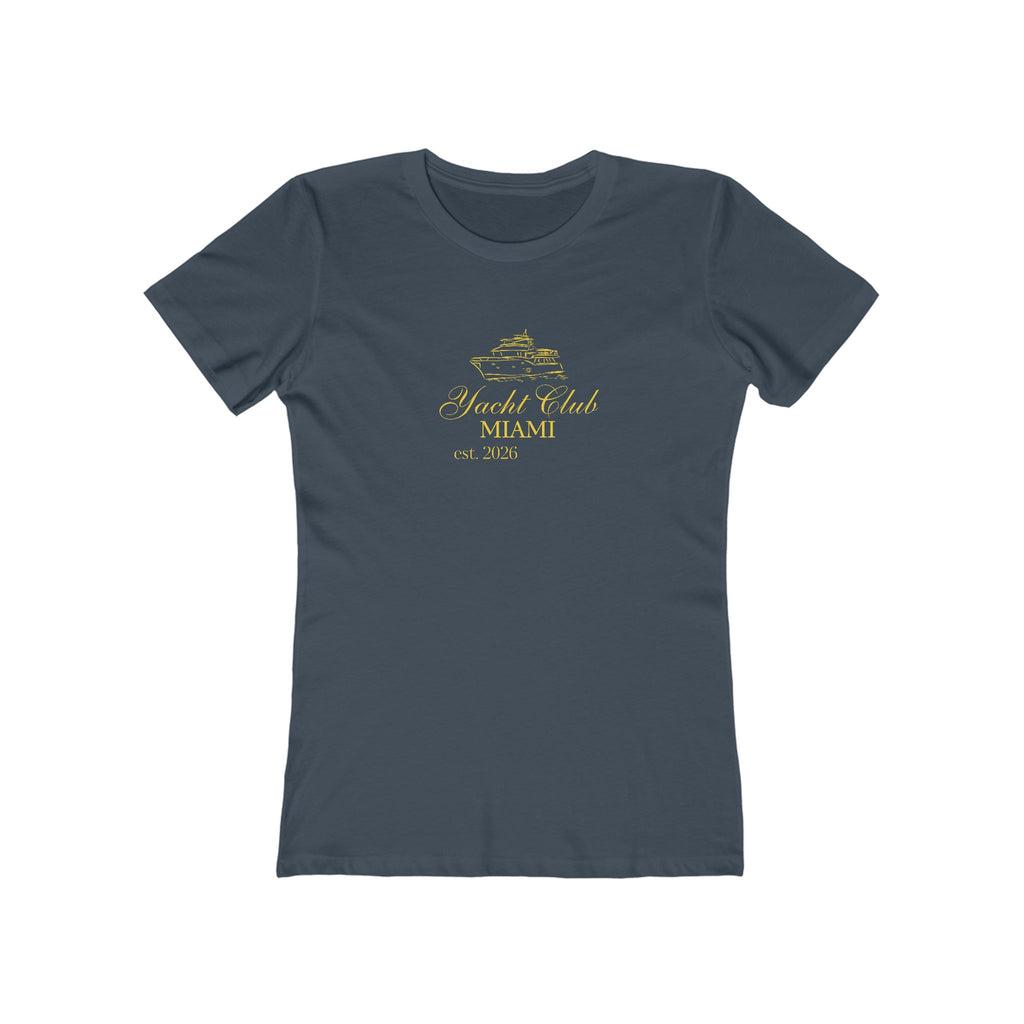 The Boyfriend Tee for Women — 'Miami Yacht Club' Vintage Logo Tee