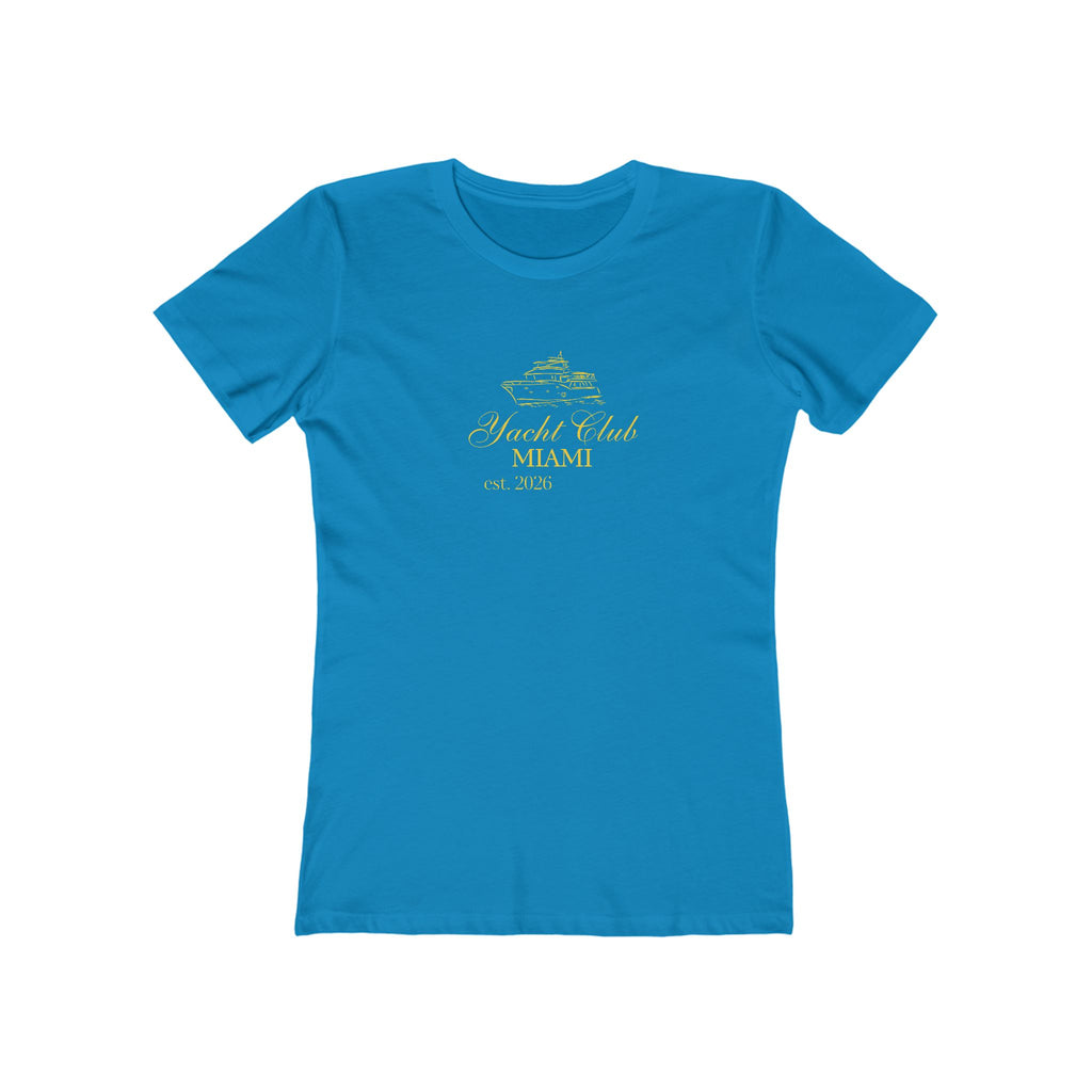 The Boyfriend Tee for Women — 'Miami Yacht Club' Vintage Logo Tee