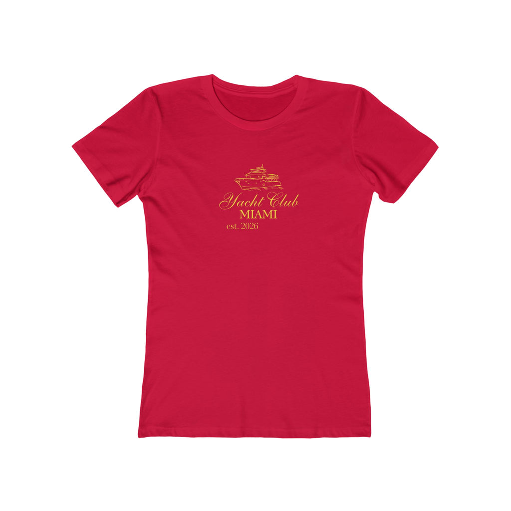 The Boyfriend Tee for Women — 'Miami Yacht Club' Vintage Logo Tee