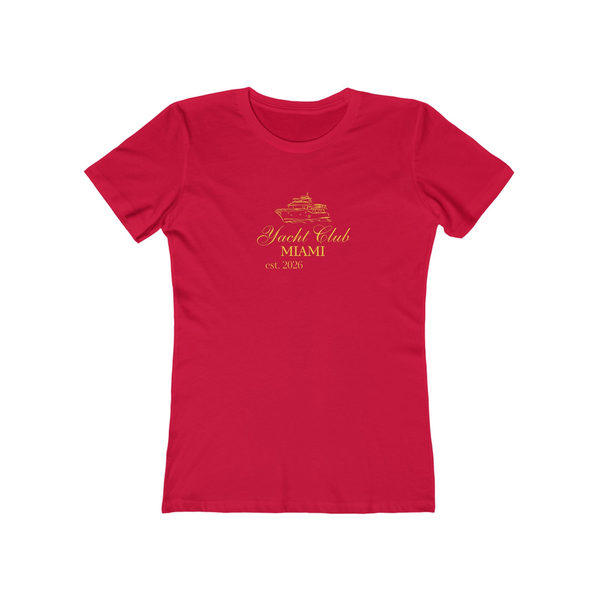 The Boyfriend Tee for Women — 'Miami Yacht Club' Vintage Logo Tee