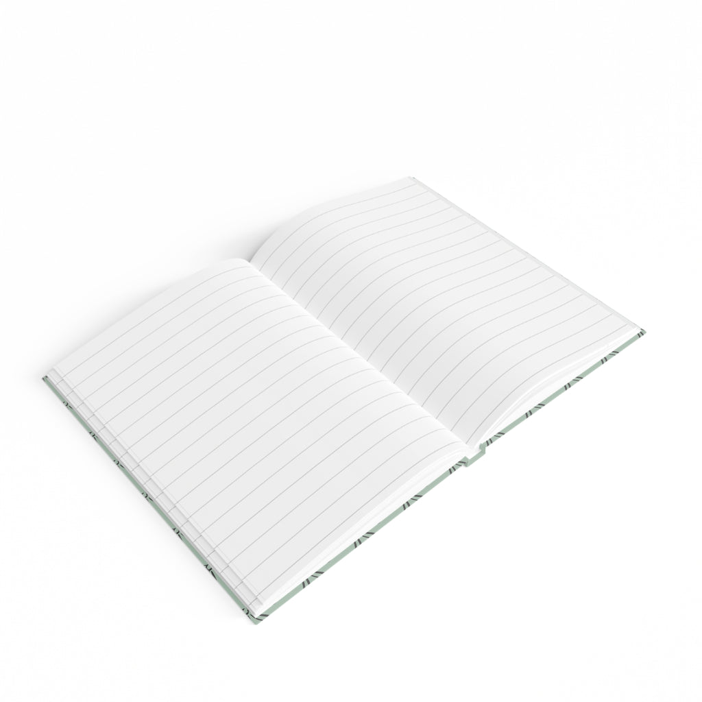 Personalized Mint Bow Pattern Journal — Ruled Lined Notebook with Name