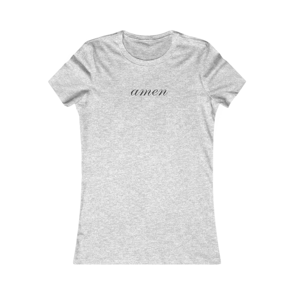 Amen Script Women's Tee — Minimal Faith Graphic Shirt
