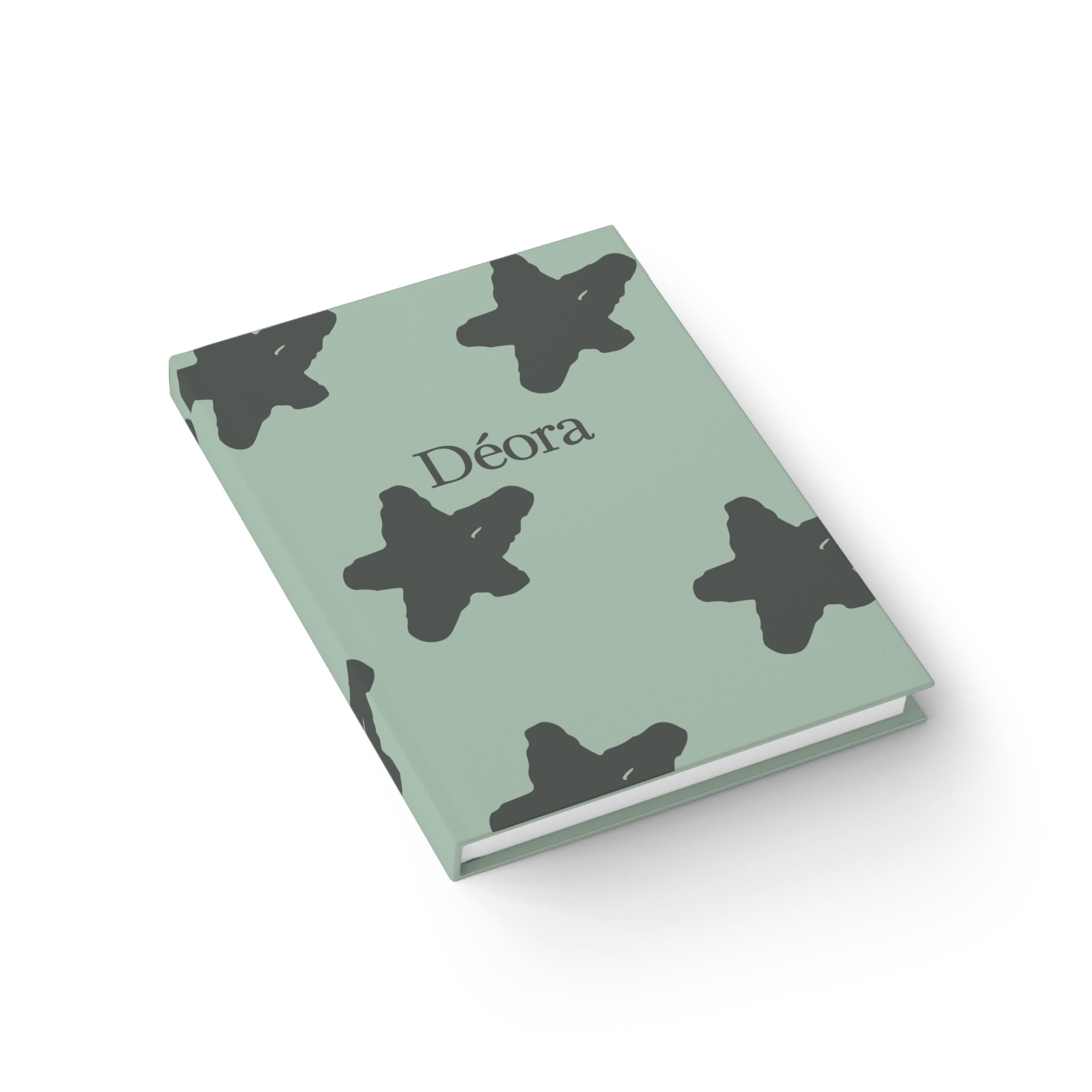 Mint Star Pattern Journal — Personalized 'Déora' Ruled Notebook for Notes & Gifts
