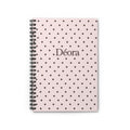 Personalized Pink Polka Dot Spiral Notebook — 'Déora' Ruled Journal