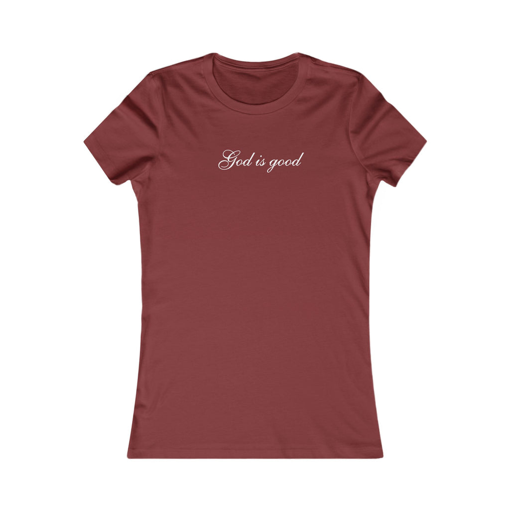 God Is Good Women's Tee — Faith-Based Script T-Shirt