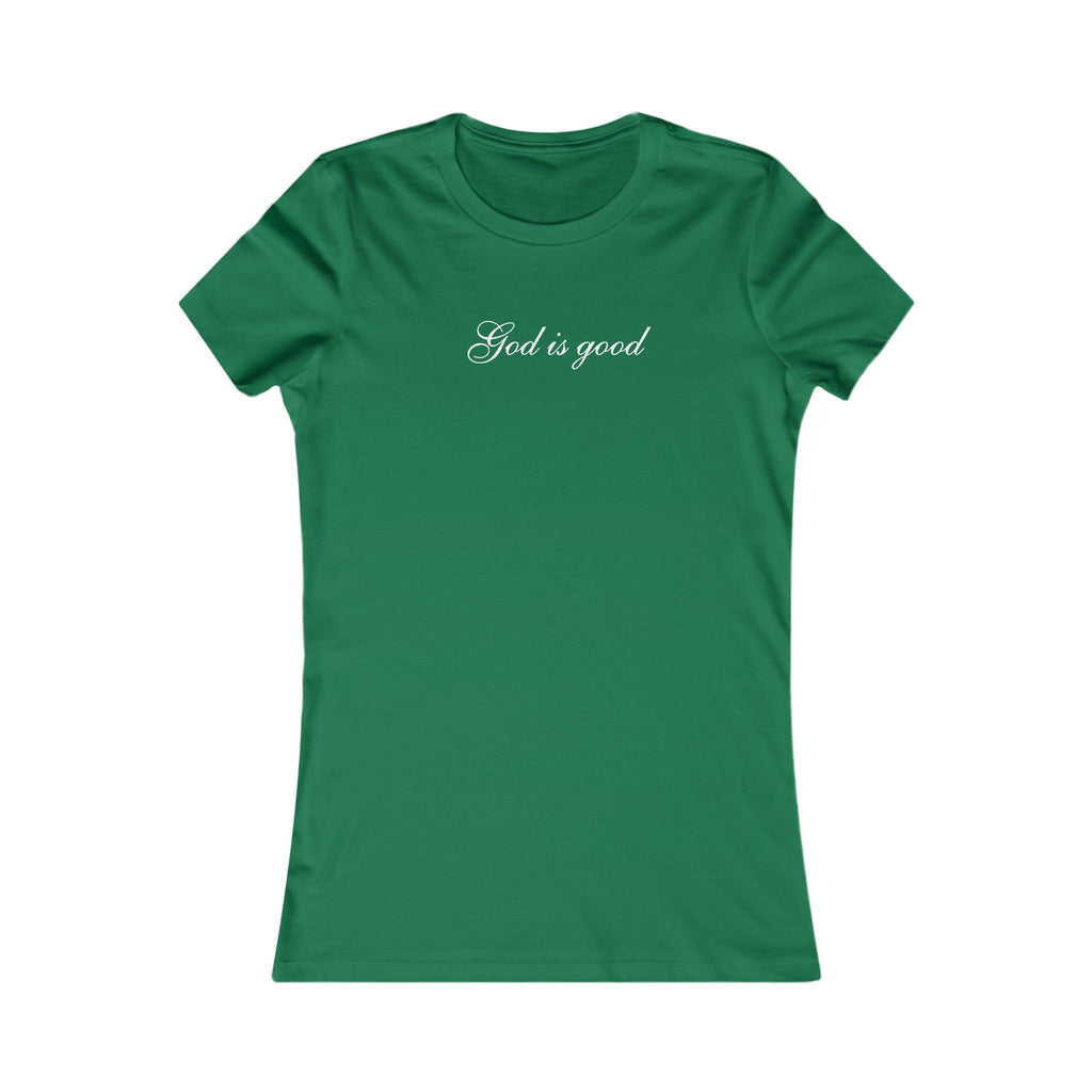 God Is Good Women's Tee — Faith-Based Script T-Shirt