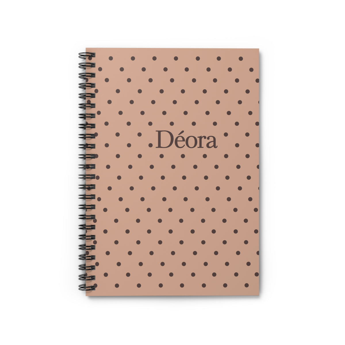 Personalized Polka Dot Spiral Notebook — "Déora" Ruled Journal