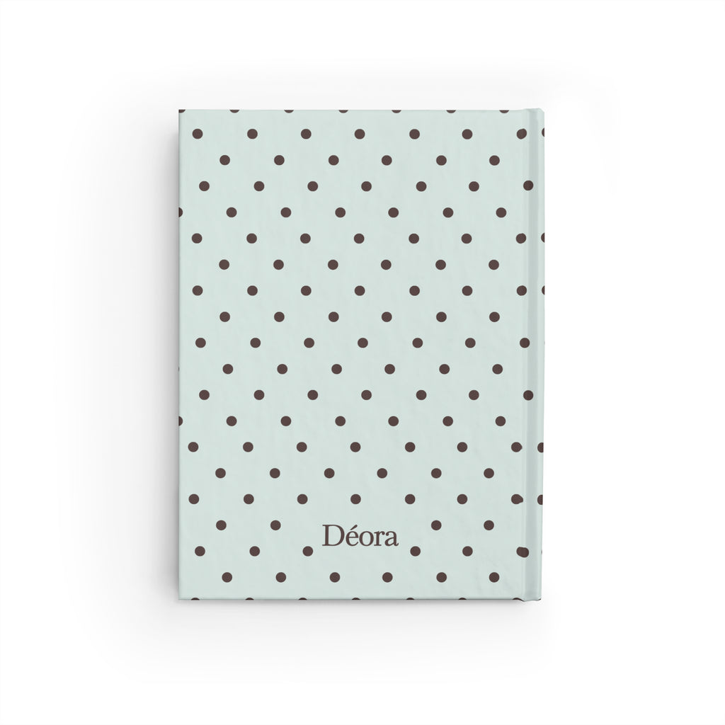 Polka Dot Personalized Journal — 'Déora' Hardback Ruled Notebook