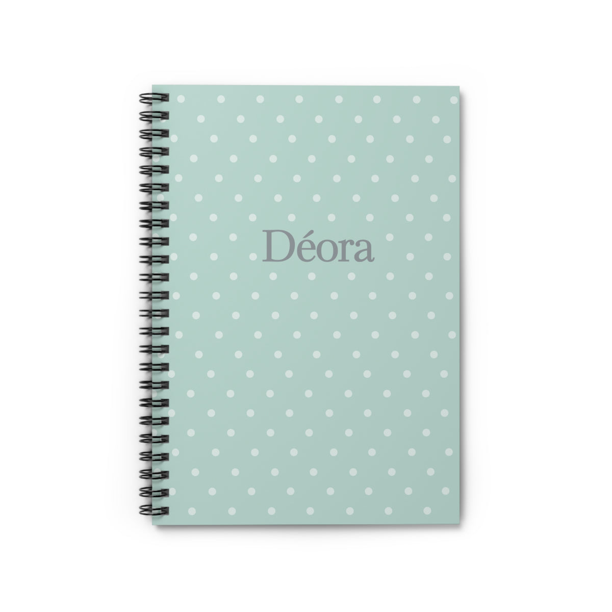 Personalized Polka Dot Spiral Notebook — 'Déora' Ruled Journal