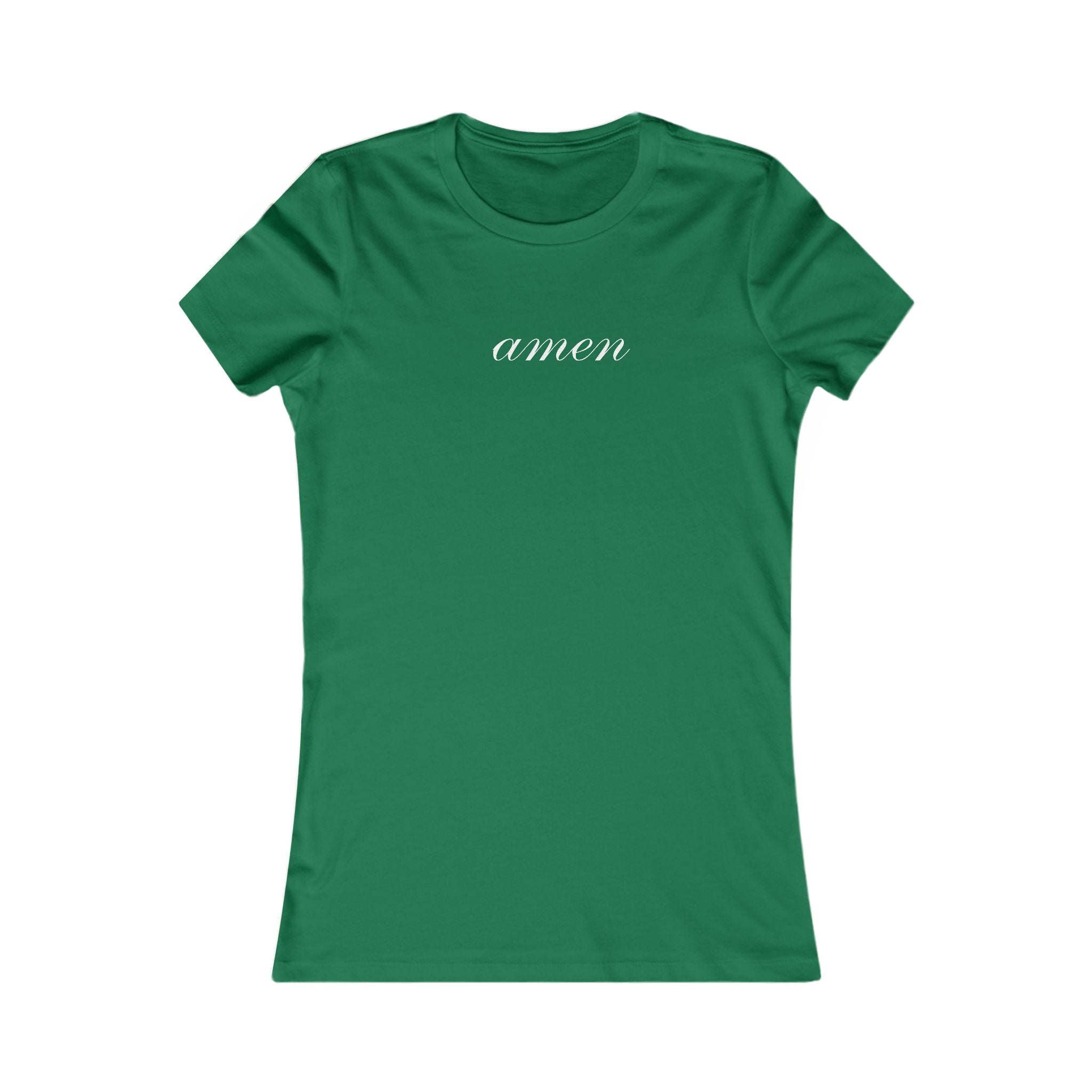 Amen Script Women's Tee — Minimalist Inspirational Christian Shirt