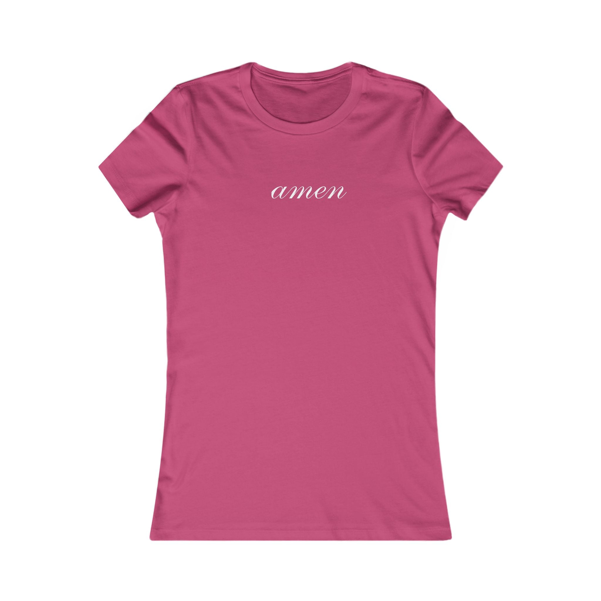 Amen Script Women's Tee — Minimalist Inspirational Christian Shirt