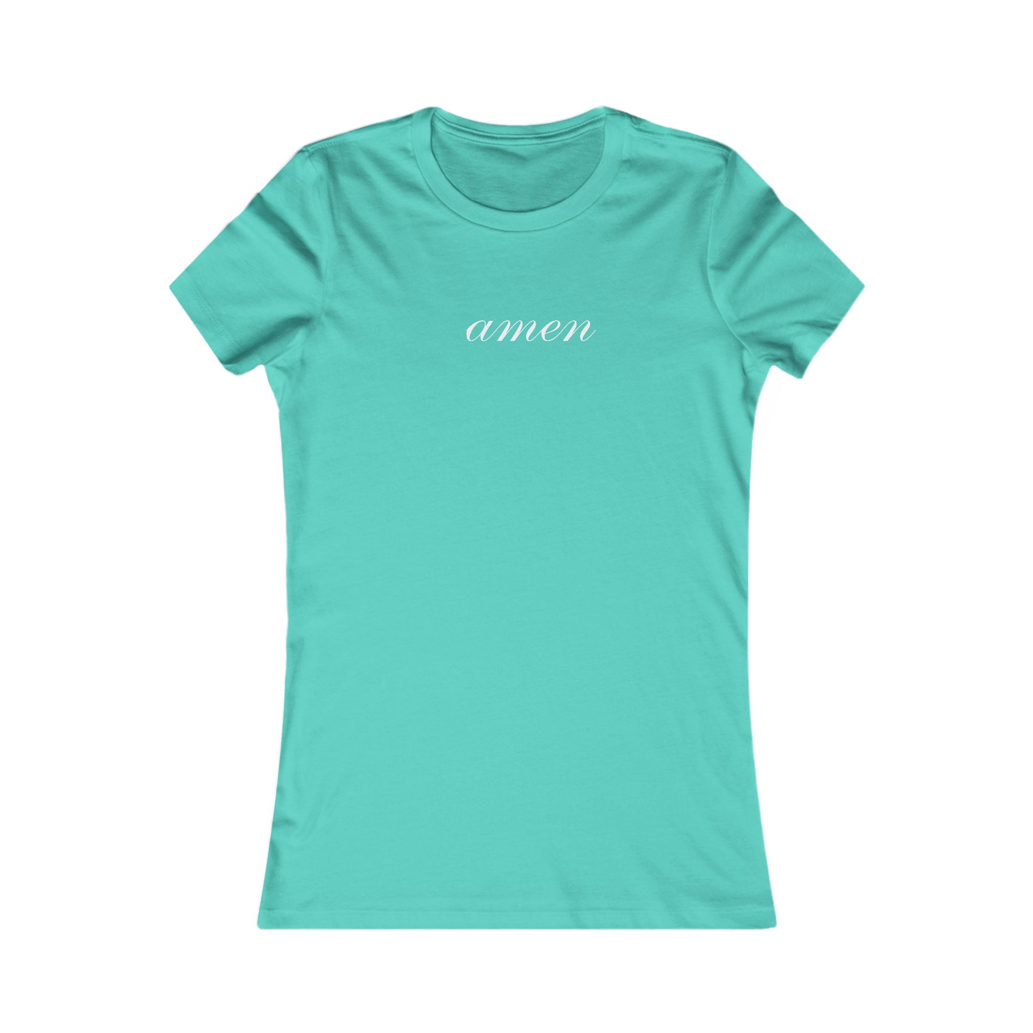 Amen Script Women's Tee — Minimalist Inspirational Christian Shirt
