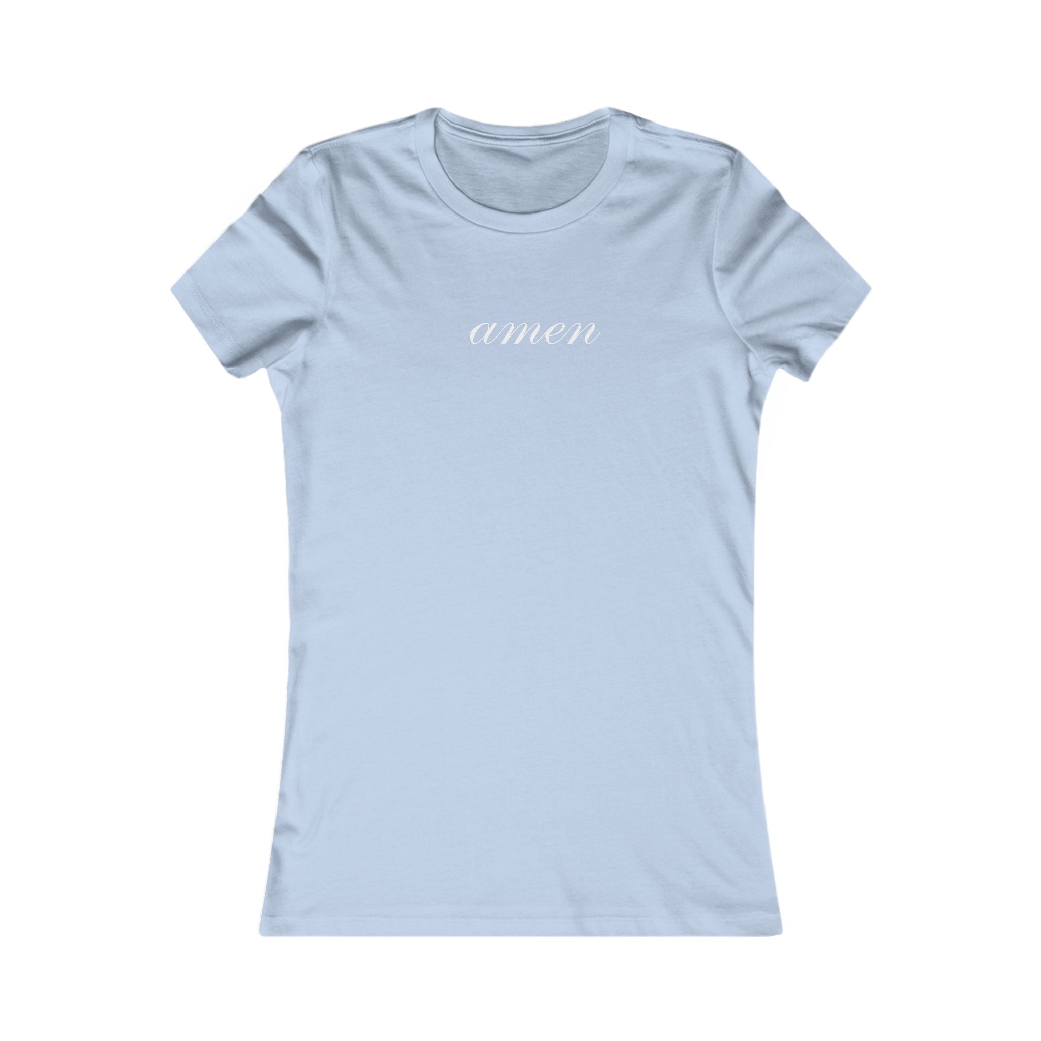 Amen Script Women's Tee — Minimalist Inspirational Christian Shirt