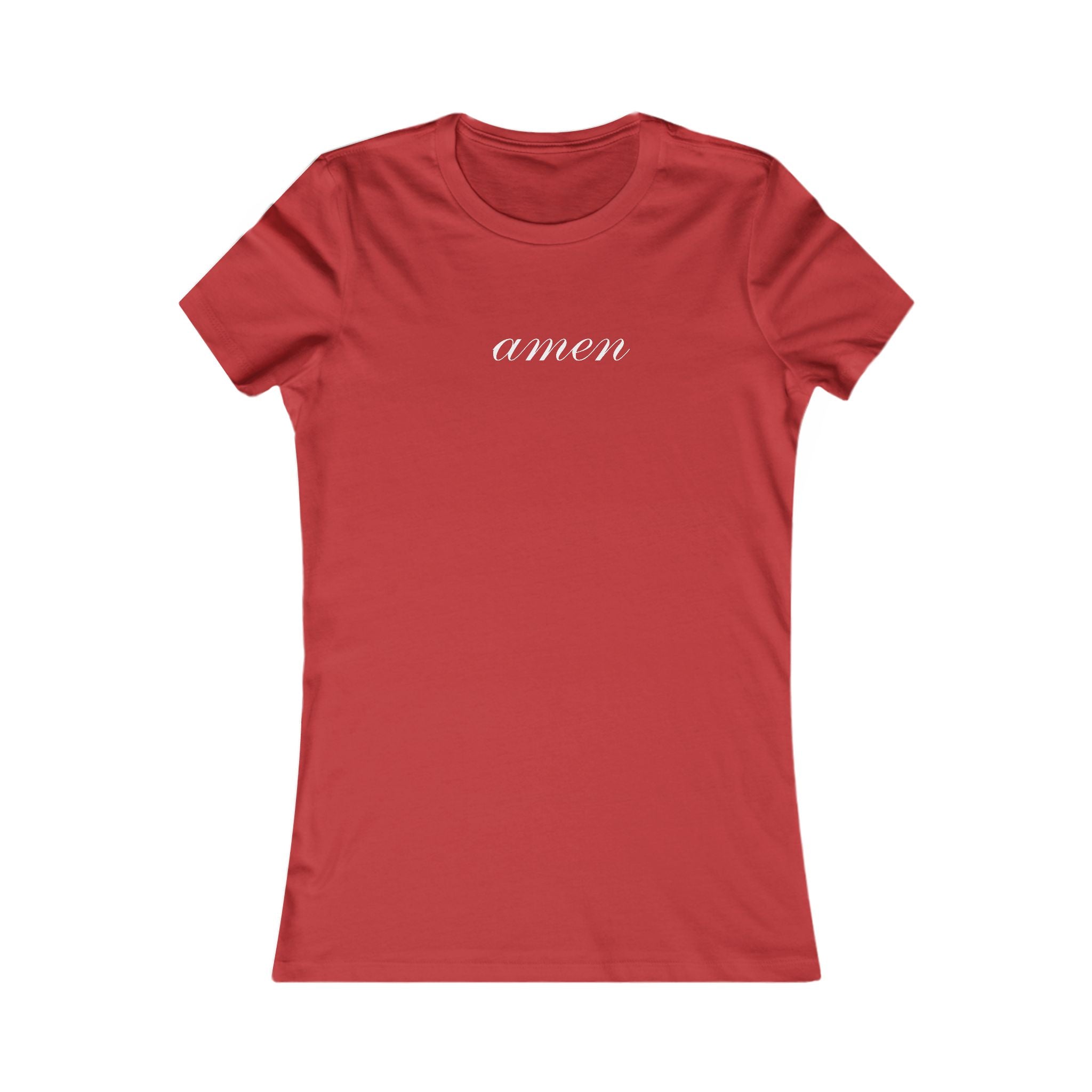 Amen Script Women's Tee — Minimalist Inspirational Christian Shirt