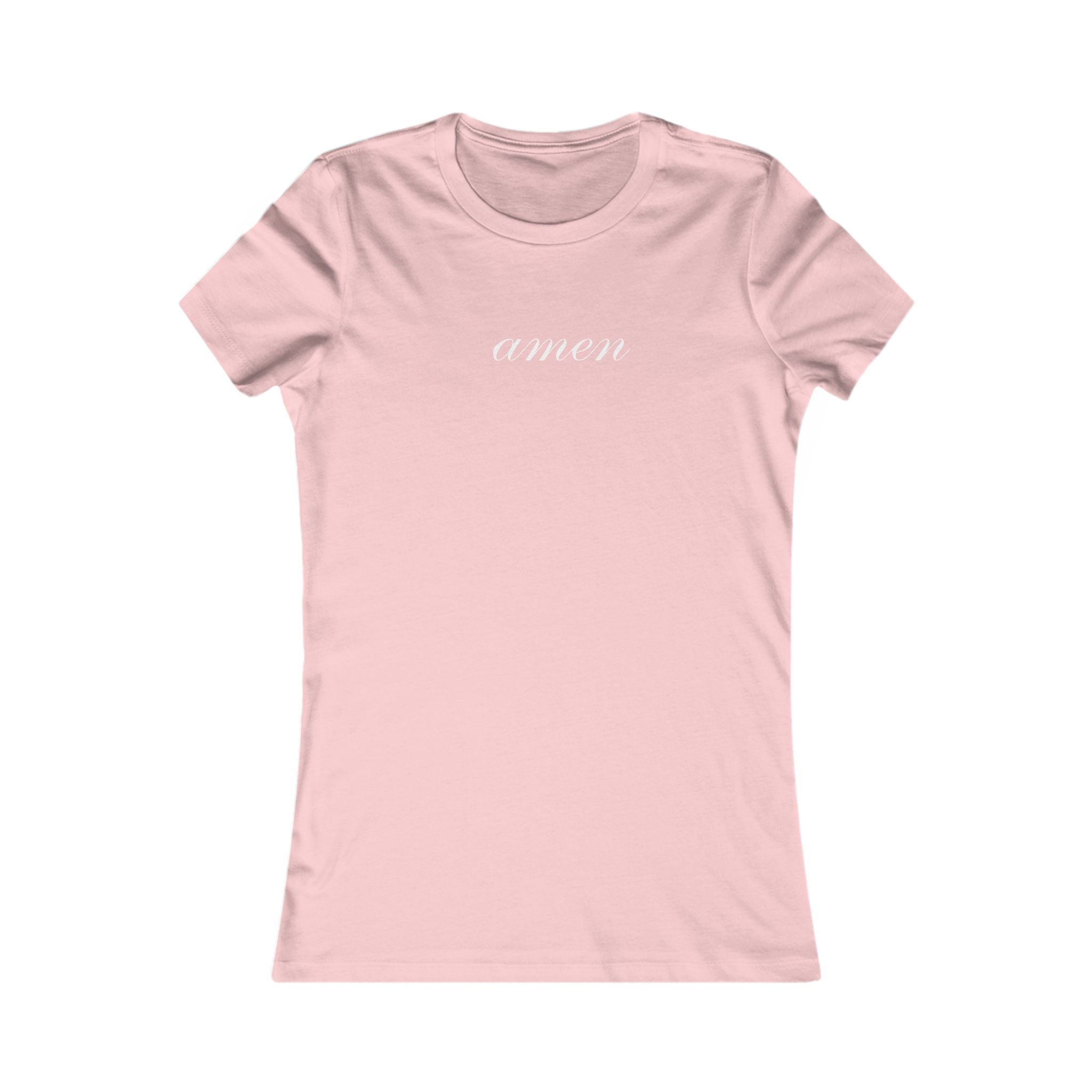 Amen Script Women's Tee — Minimalist Inspirational Christian Shirt