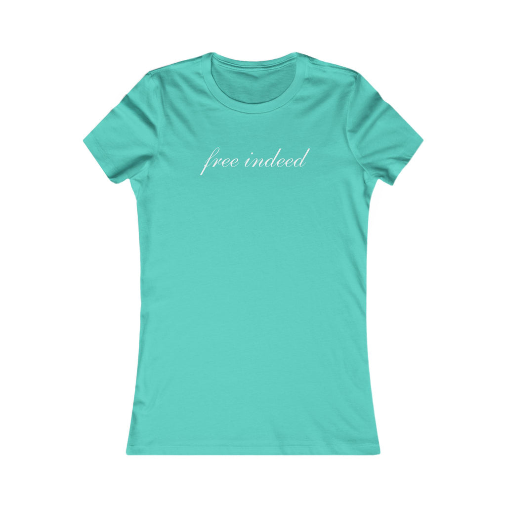 Free Indeed Women's Tee – Inspirational Script Graphic Shirt