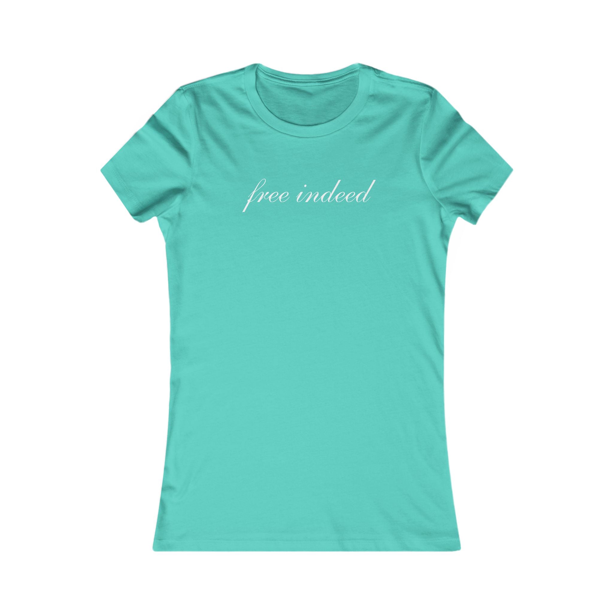 Free Indeed Women's Tee – Inspirational Script Graphic Shirt