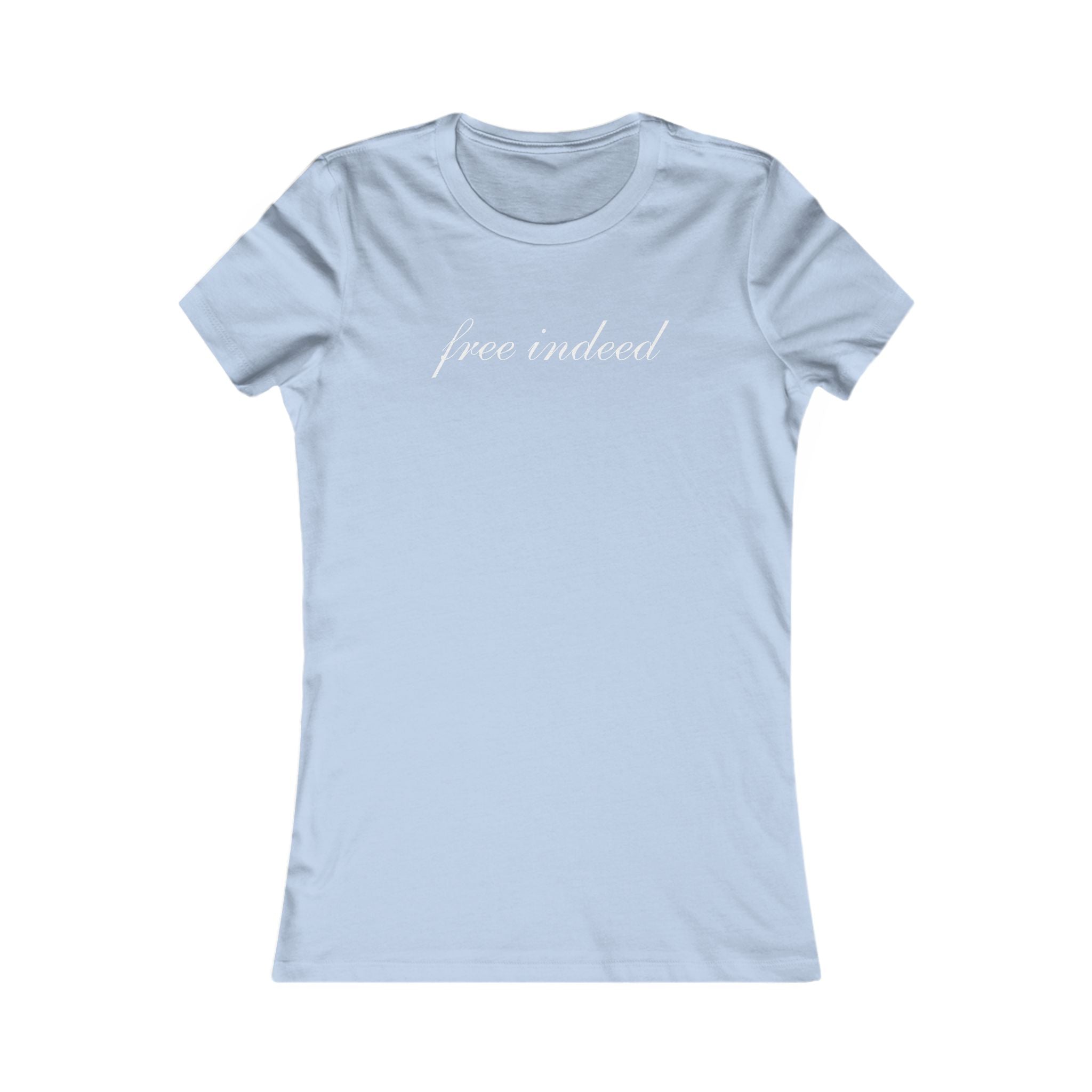 Free Indeed Women's Tee – Inspirational Script Graphic Shirt