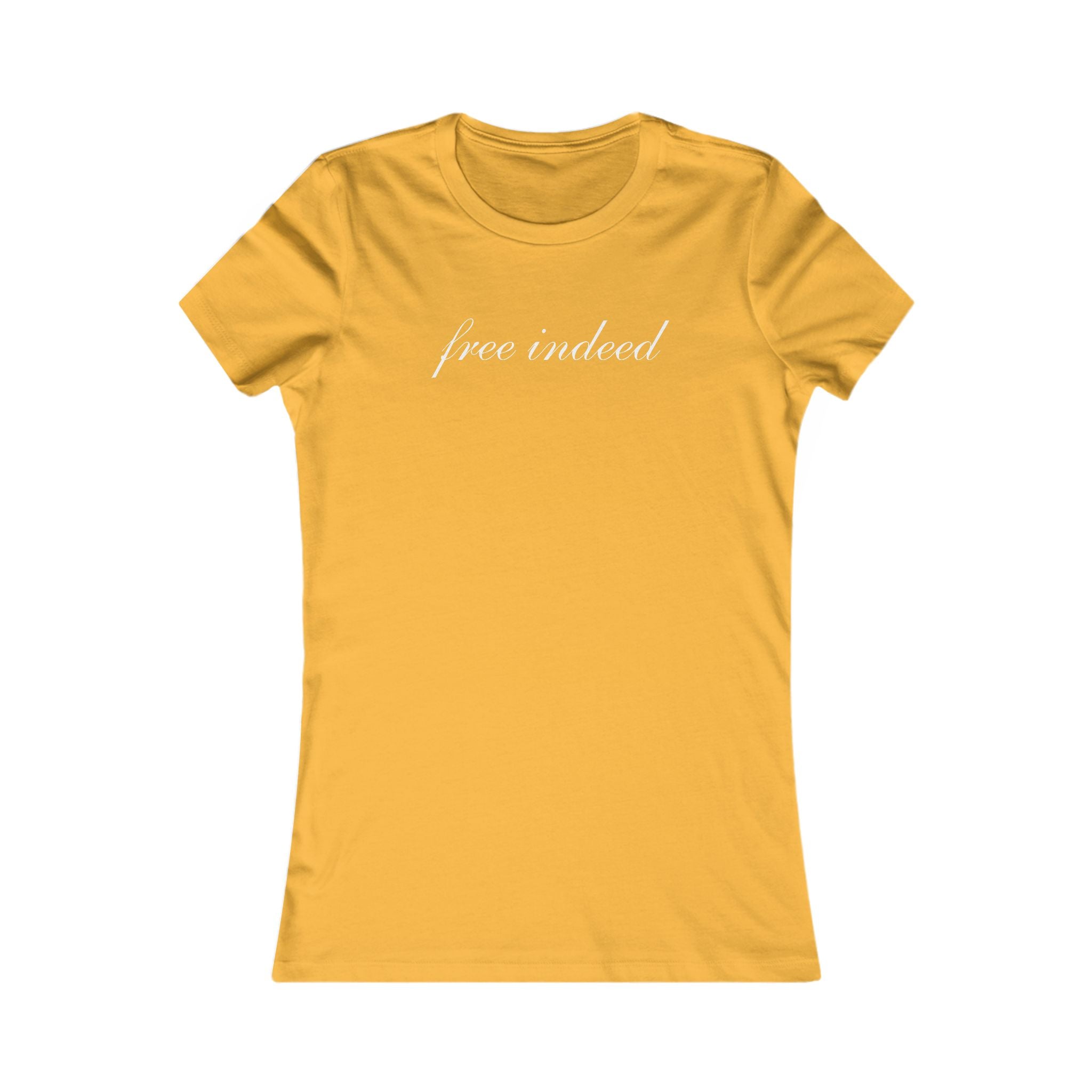 Free Indeed Women's Tee – Inspirational Script Graphic Shirt