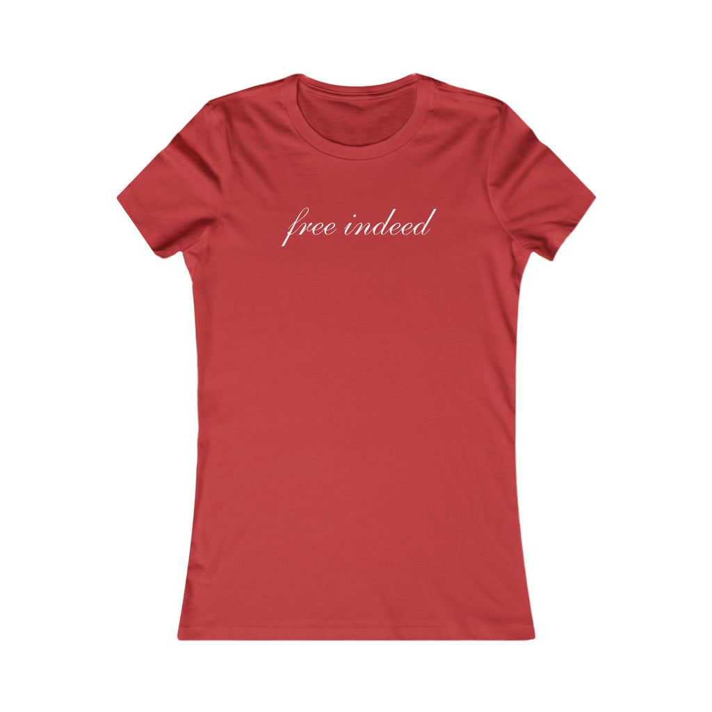 Free Indeed Women's Tee – Inspirational Script Graphic Shirt