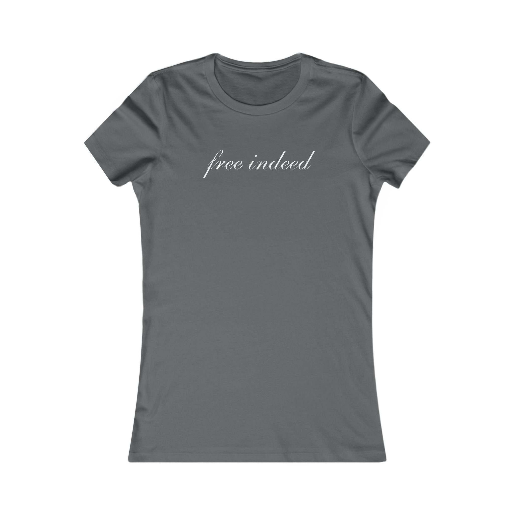 Free Indeed Women's Tee – Inspirational Script Graphic Shirt