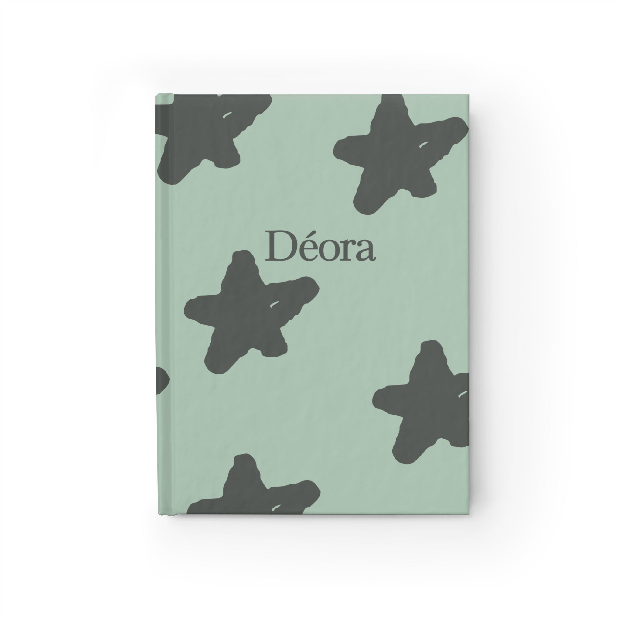 Mint Star Pattern Journal — Personalized 'Déora' Ruled Notebook for Notes & Gifts