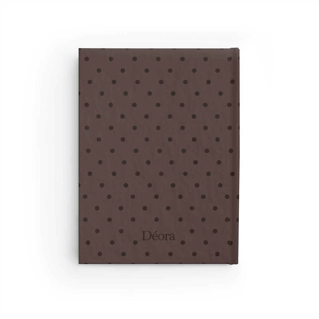 Déora Polka Dot Ruled Journal — Brown Hardcover Lined Notebook