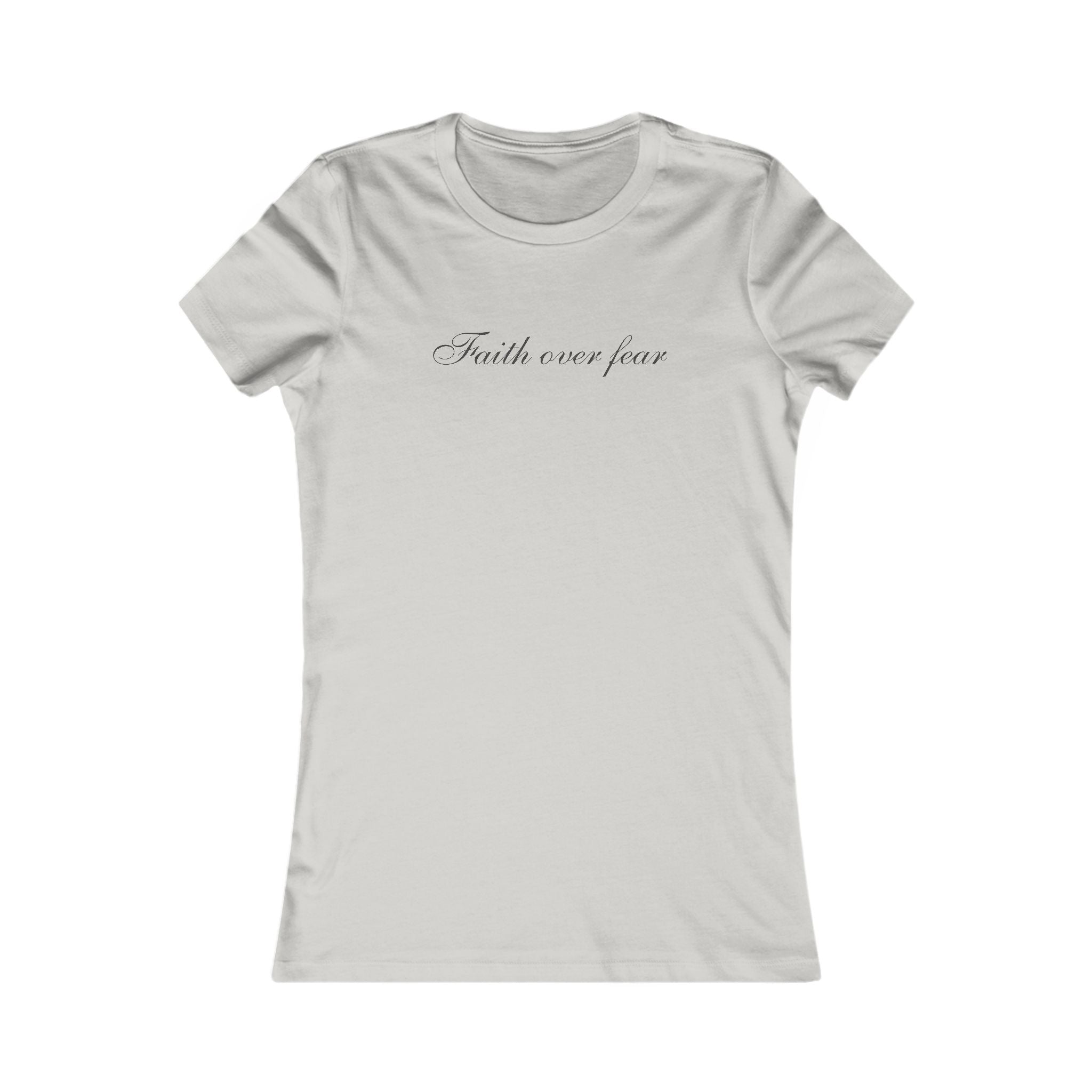 Faith Over Fear Women's Tee — Inspirational Script Christian T-Shirt