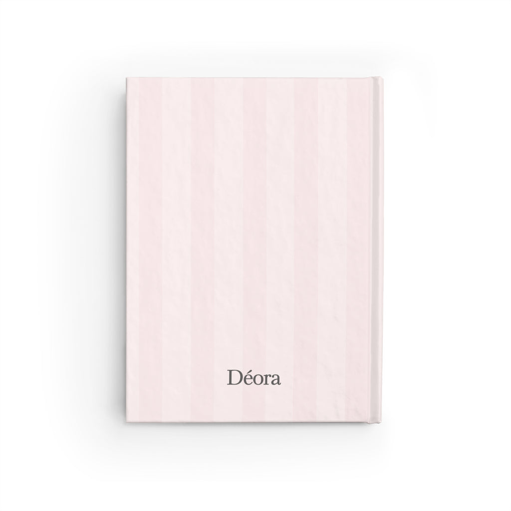 Personalized Pink Striped Journal — 'Déora' Ruled Notebook for Notes & Everyday Planning